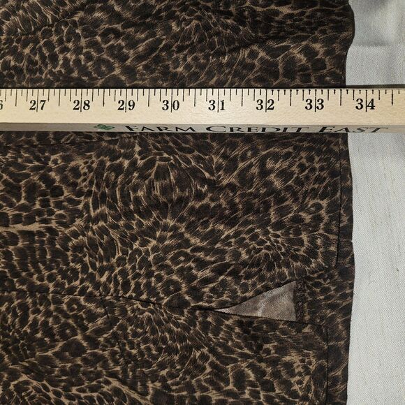 Vintage Leopard Print Midi Dress Pencil Bodycon Sleeveless Size 6 Petite - Picture 8 of 8